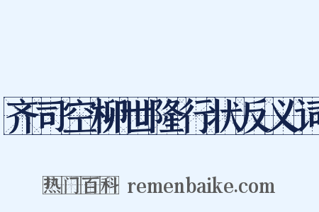 齐司空柳世隆行状反义词是什么意思的图片